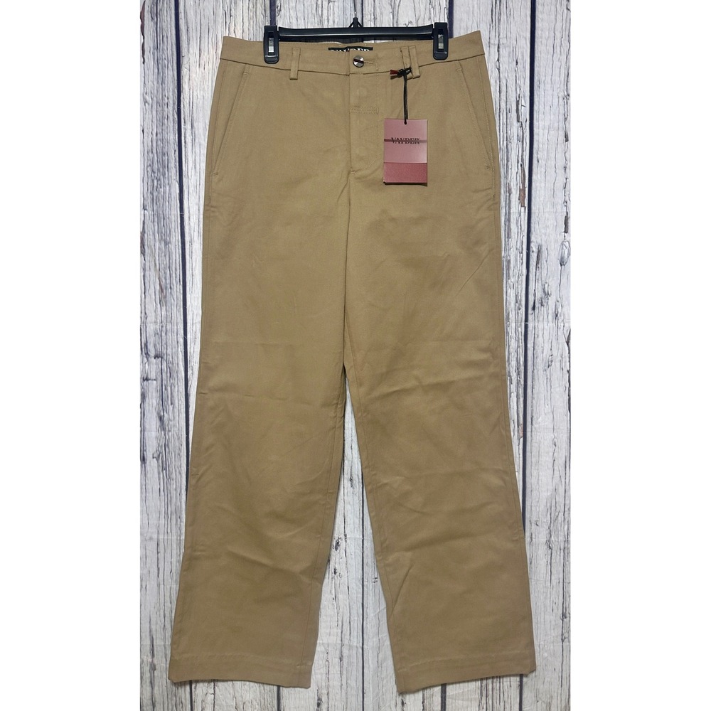 Vayder Mens Khaki Pants Wide Leg Chino‎ Stretch Size 31 Made in USA Button Fly
